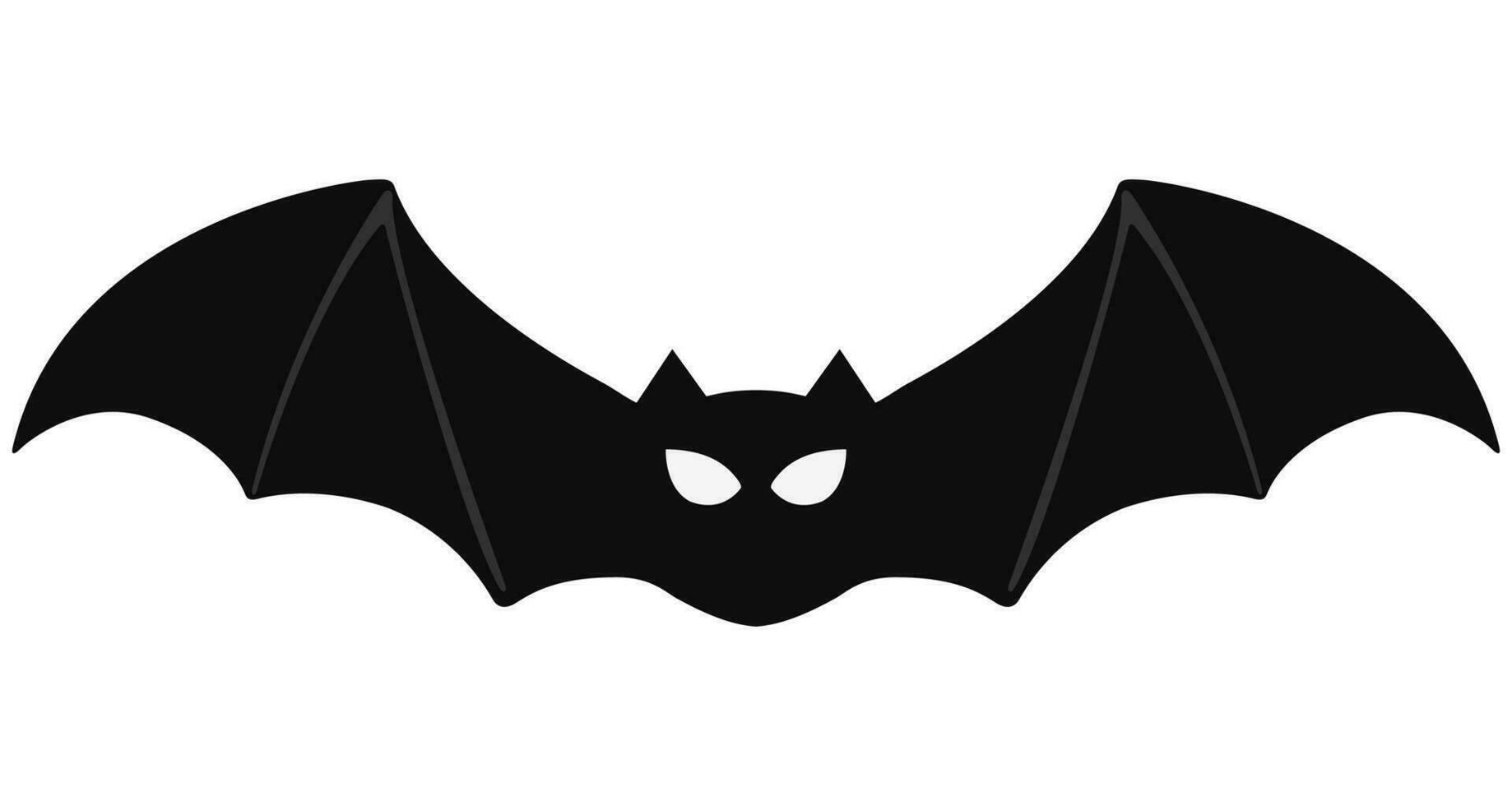 vettore cartone animato illustrazione di carino amichevole nero pipistrello carattere, volante con Ali differenza, nel piatto contemporaneo stile isolato su bianca sfondo.