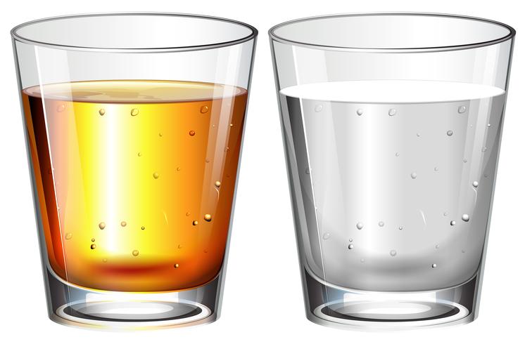 Bicchieri d&#39;acqua e whisky vettore