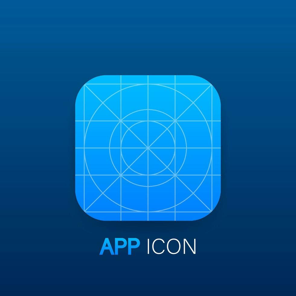vuoto icona o pulsante di il App per ragnatela e mobile sistemi. modello applicazione cartello con linee guida. vettore azione illustrazione