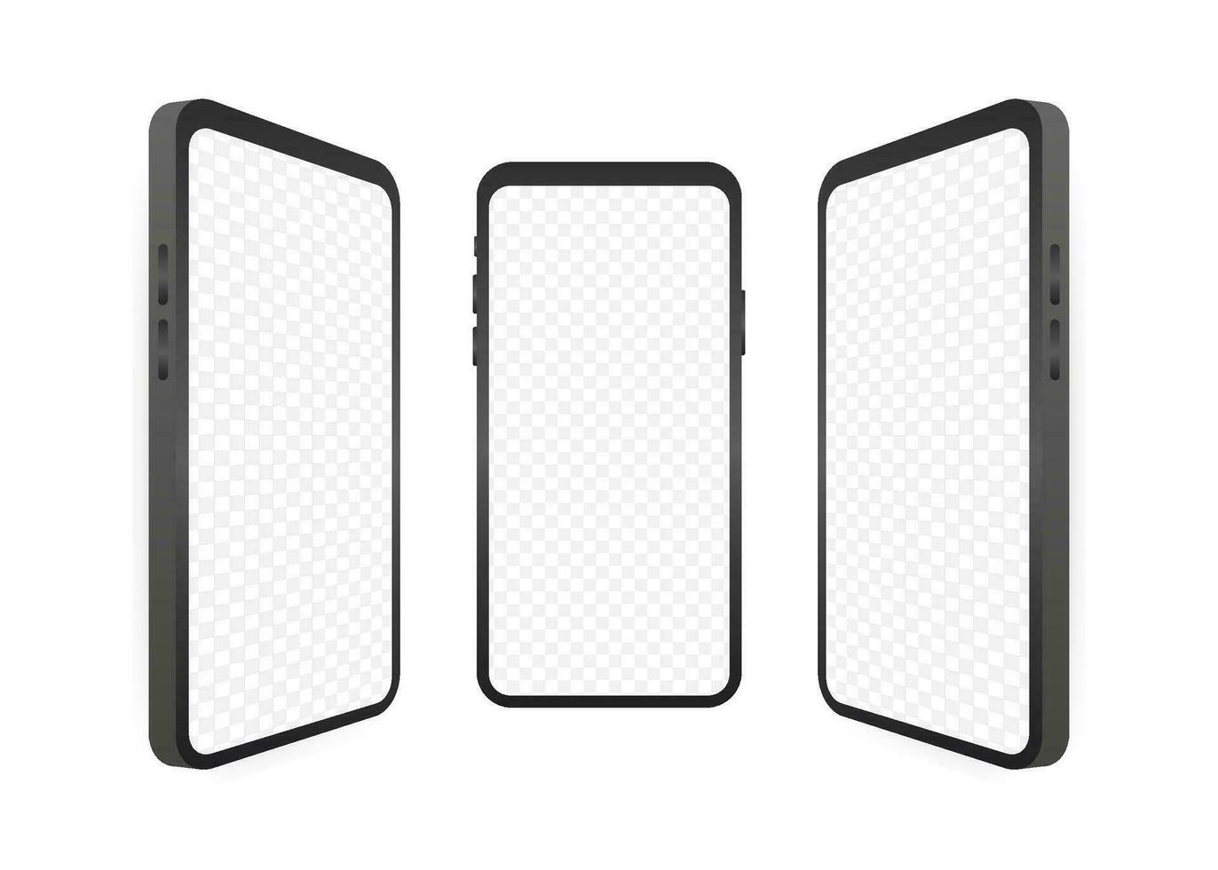 smartphone modello. cellulare telaio con vuoto Schermo isolato modelli. vettore azione illustrazione