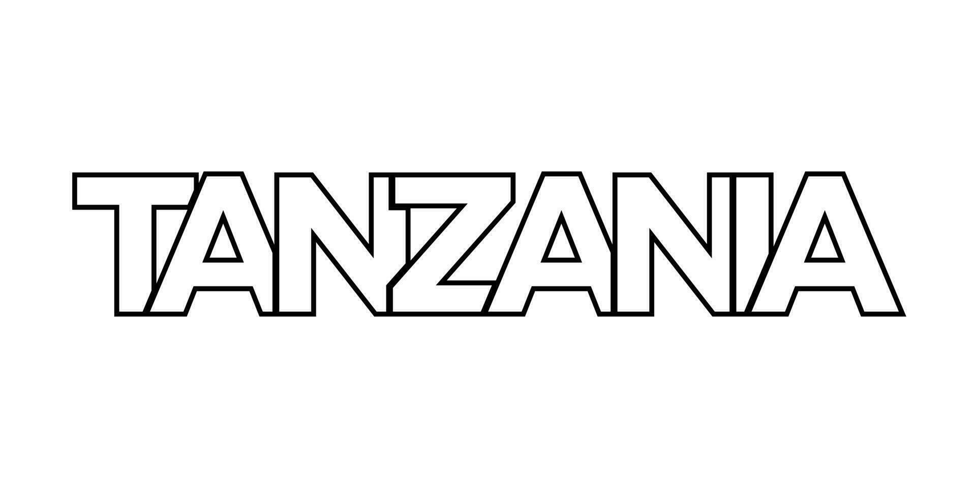 Tanzania emblema. il design Caratteristiche un' geometrico stile, vettore illustrazione con grassetto tipografia nel un' moderno font. il grafico slogan scritta.