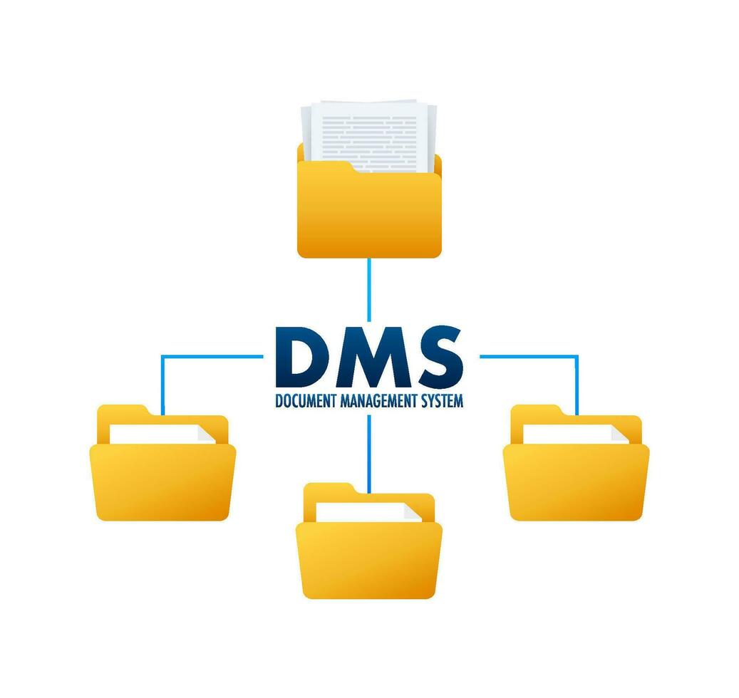 dms documento gestione sistema. digitale attività commerciale. nube Conservazione icona. digitale dati. vettore azione illustrazione