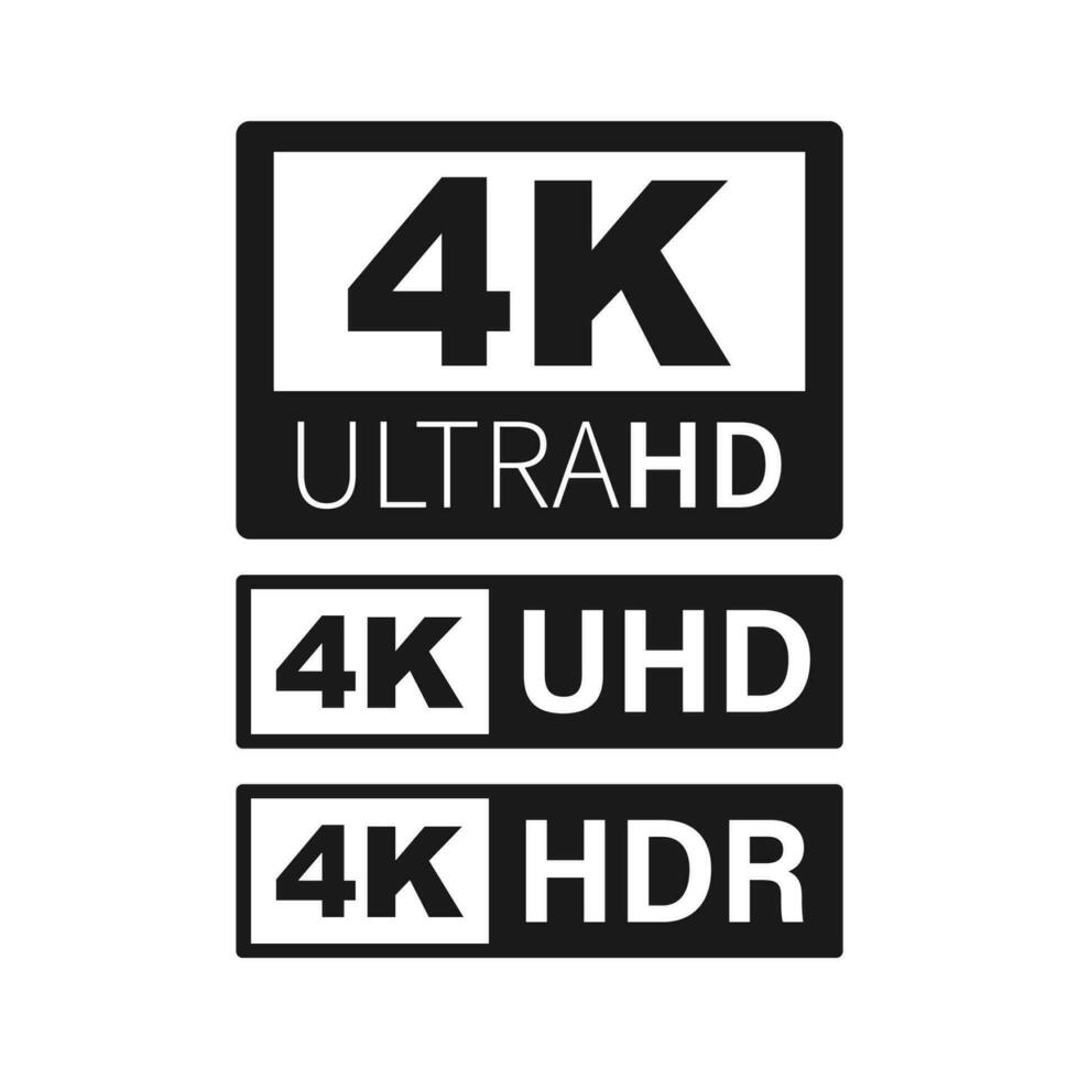 4k ultra HD etichetta. alto tecnologia. guidato televisione Schermo. vettore illustrazione