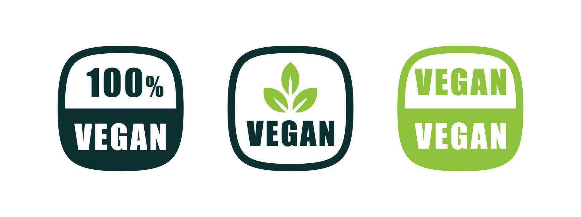 vegano prodotti. vegano badge o etichette. naturale e biologico prodotti. vettore scalabile grafica