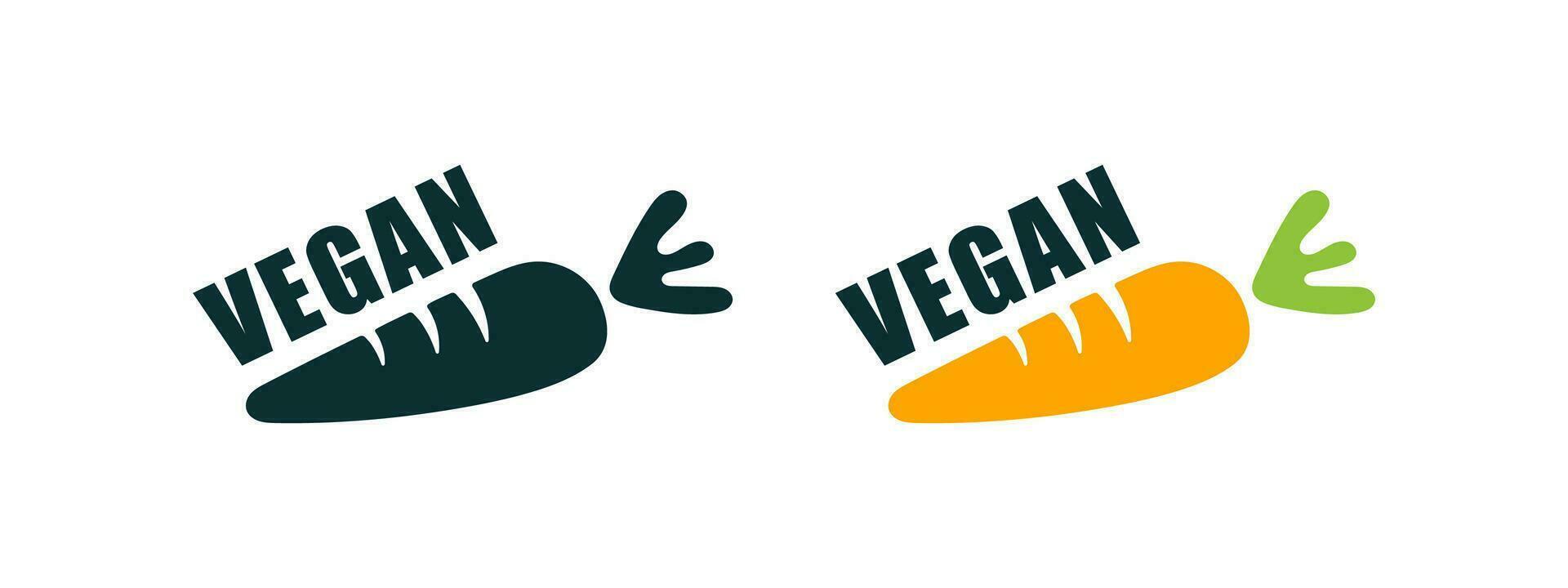 vegano distintivi. vegano cibo. naturale e biologico prodotti. vettore scalabile grafica