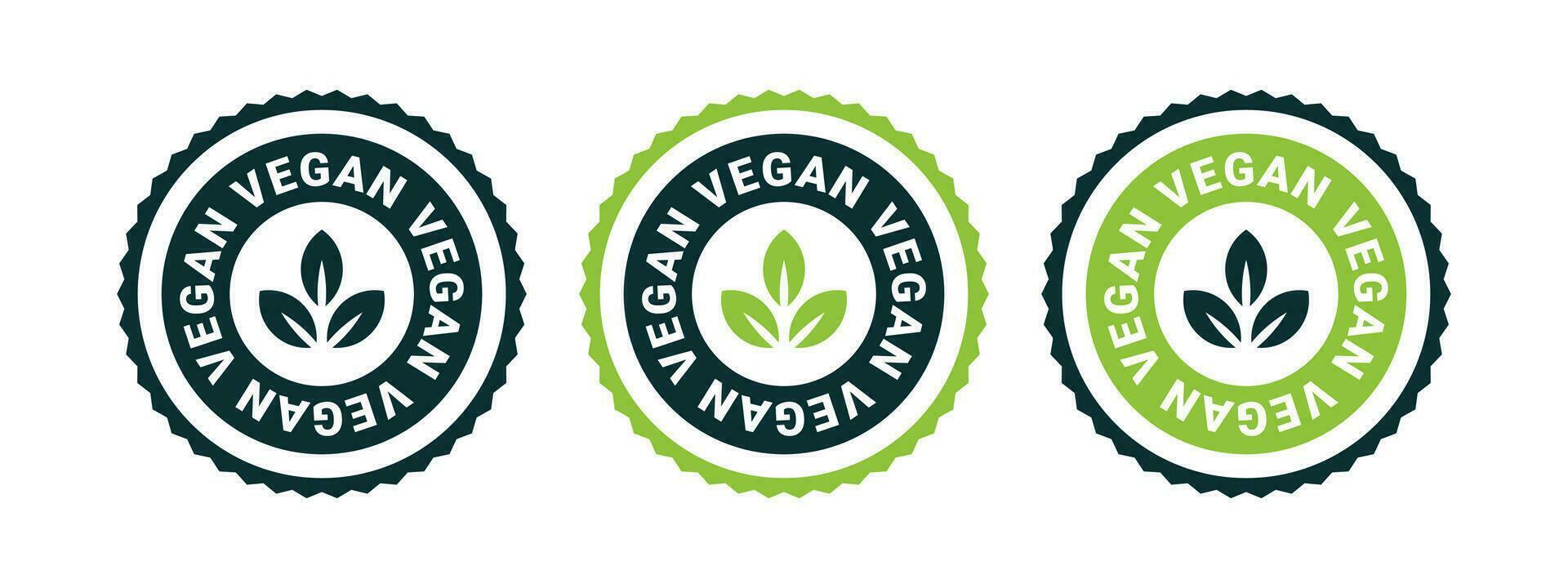 vegano icone. vegano badge o etichette. naturale e biologico prodotti. vettore scalabile grafica