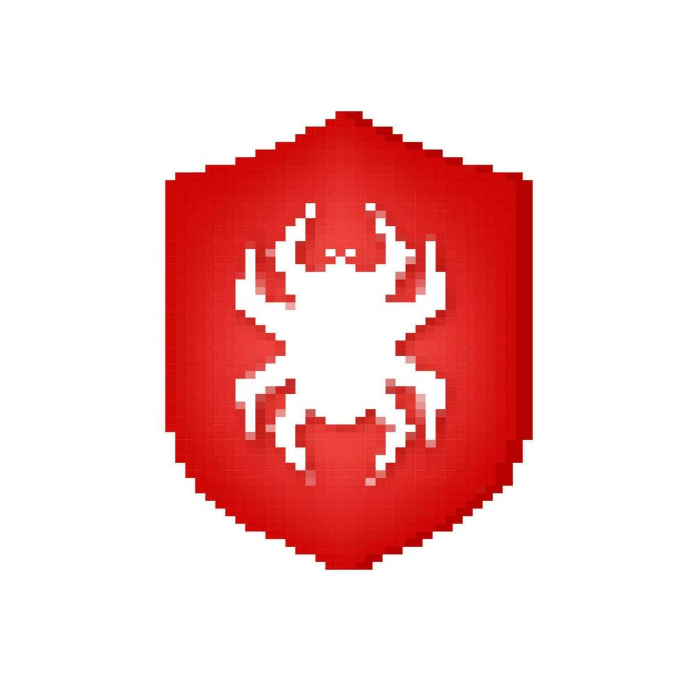 Pericolo simbolo vettore illustrazione. virus protezione. computer virus mettere in guardia. sicurezza Internet tecnologia, dati sicuro. pixel icona