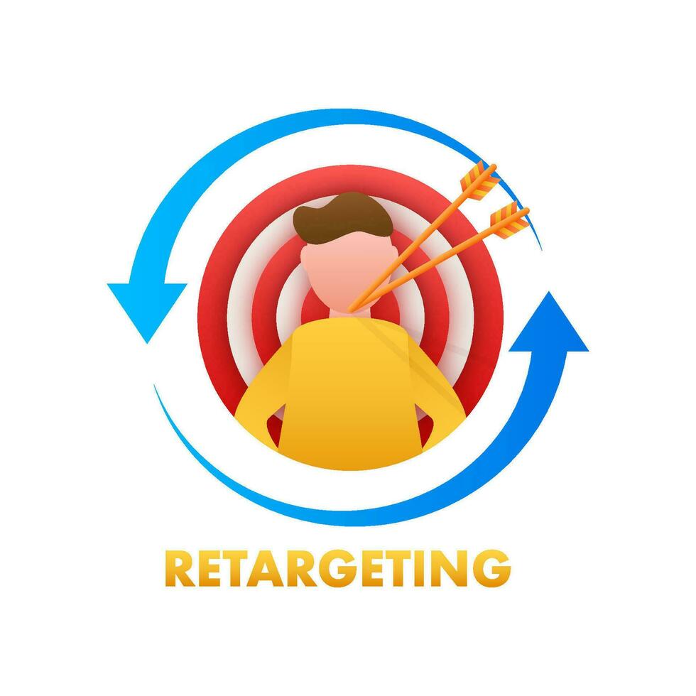 astratto bandiera con retargeting per concetto design. marketing concetto. vettore grafico. astratto anno Domini striscione.