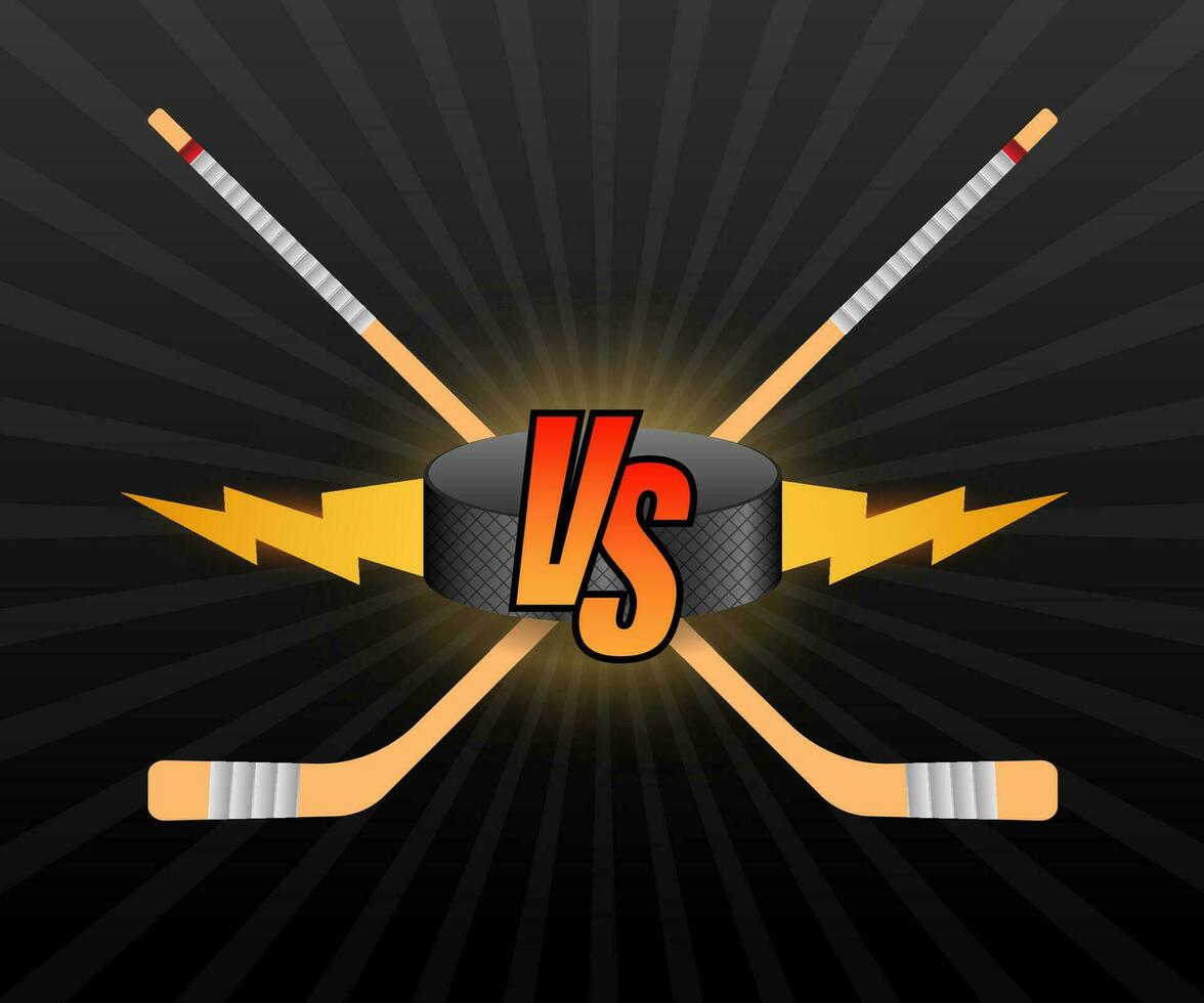 hockey contro logo. vs vettore lettere illustrazione. concorrenza icona. combattimento simbolo