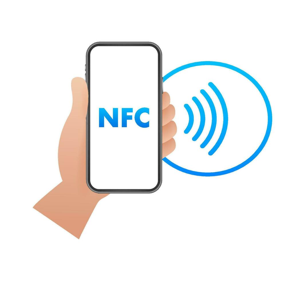 senza contatto senza fili pagare cartello logo. nfc tecnologia. vettore azione illustrazione