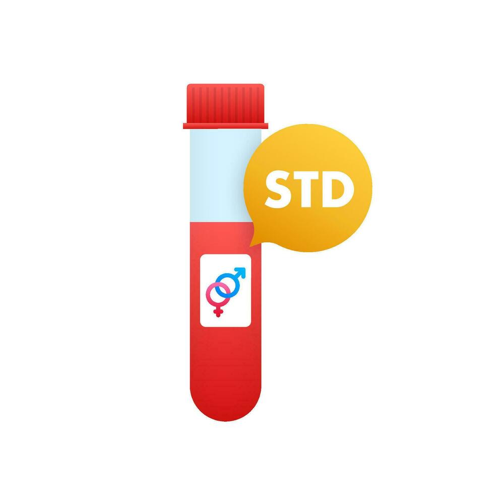 std per bandiera design.std, sessuale trasmesso malattia vettore icona