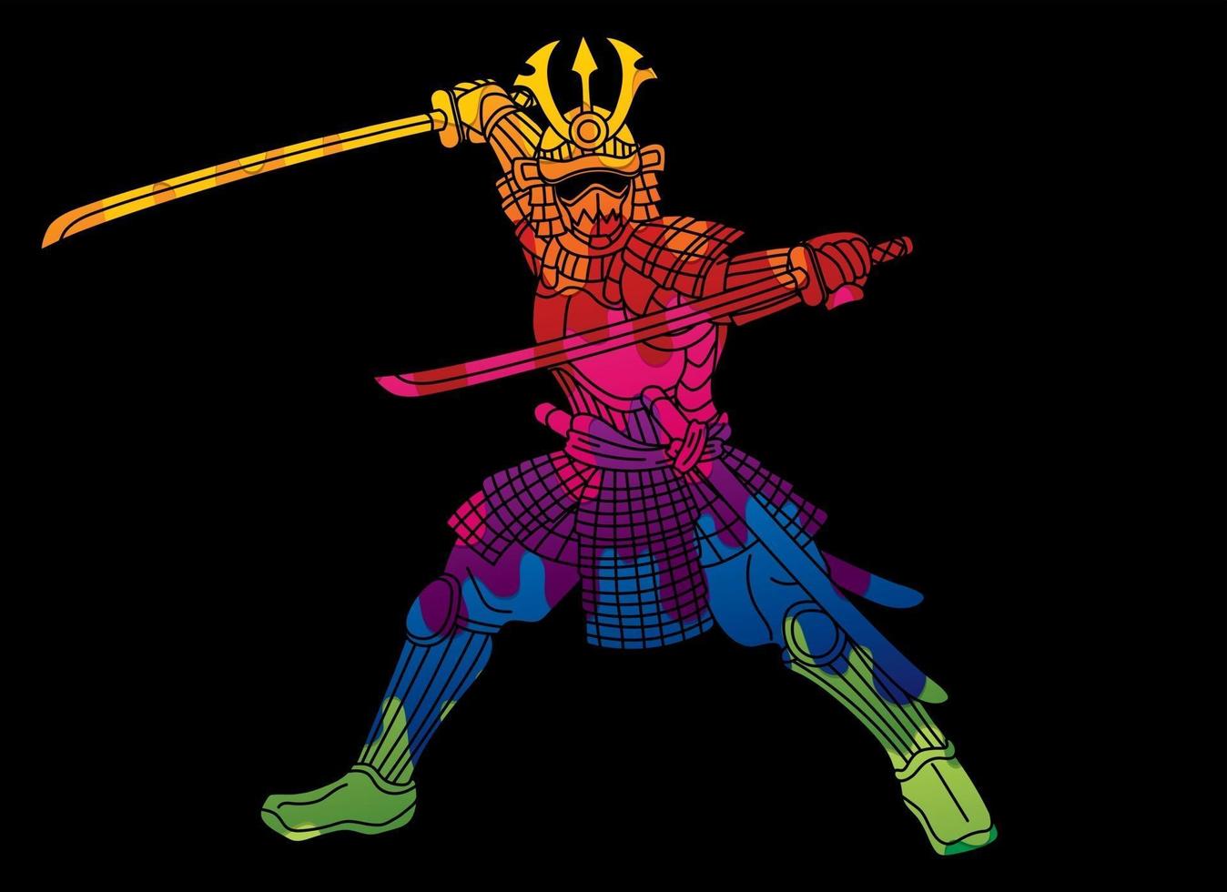 guerriero samurai astratto ronin vettore