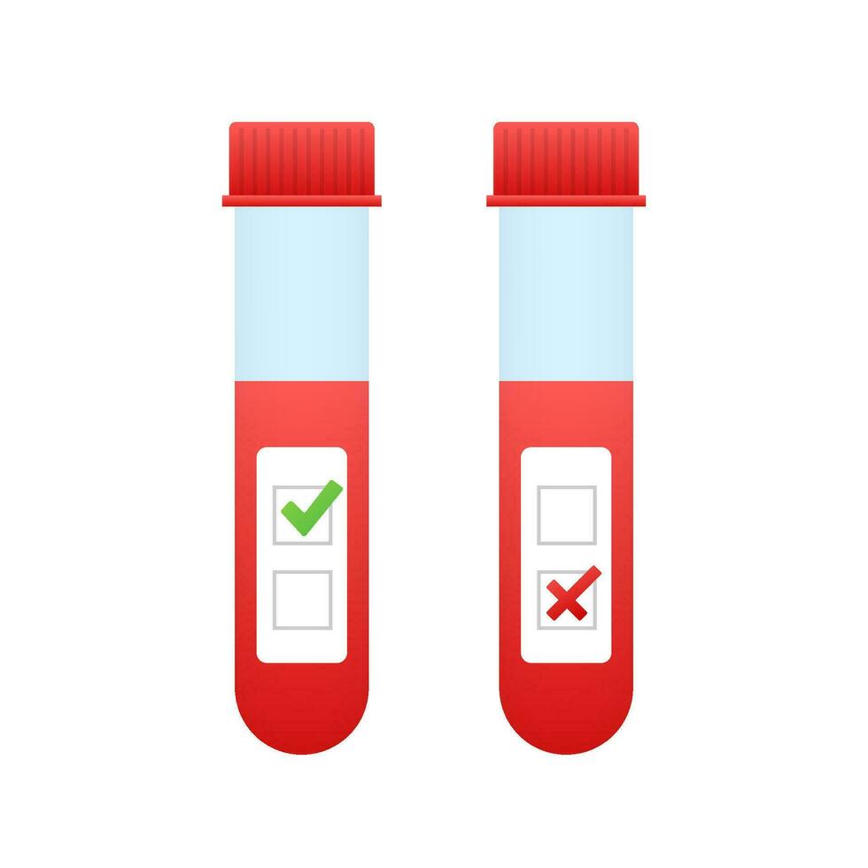 sangue test risultato nel piatto stile. chimico laboratorio ricerca. vettore azione illustrazione