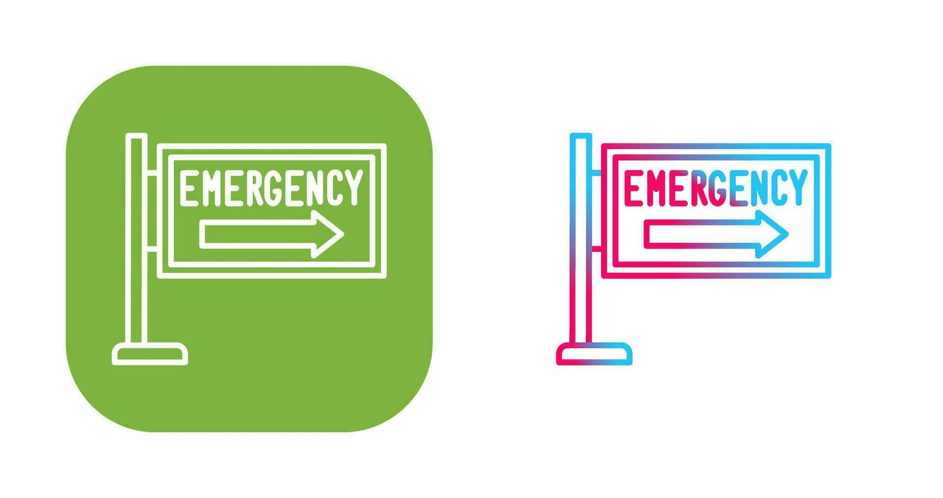 emergenza cartello vettore icona