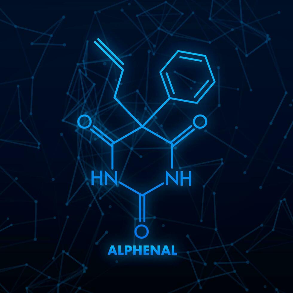 alfenale formula. alfenale chimico molecolare struttura. vettore illustrazione.