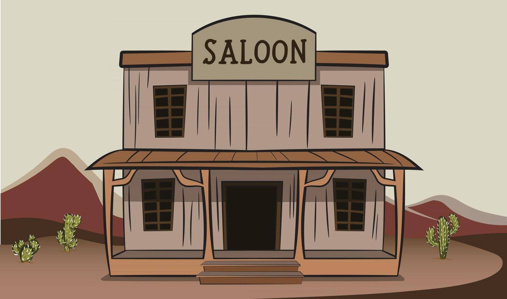 saloon vecchio stile dove bevono i cowboy vettore