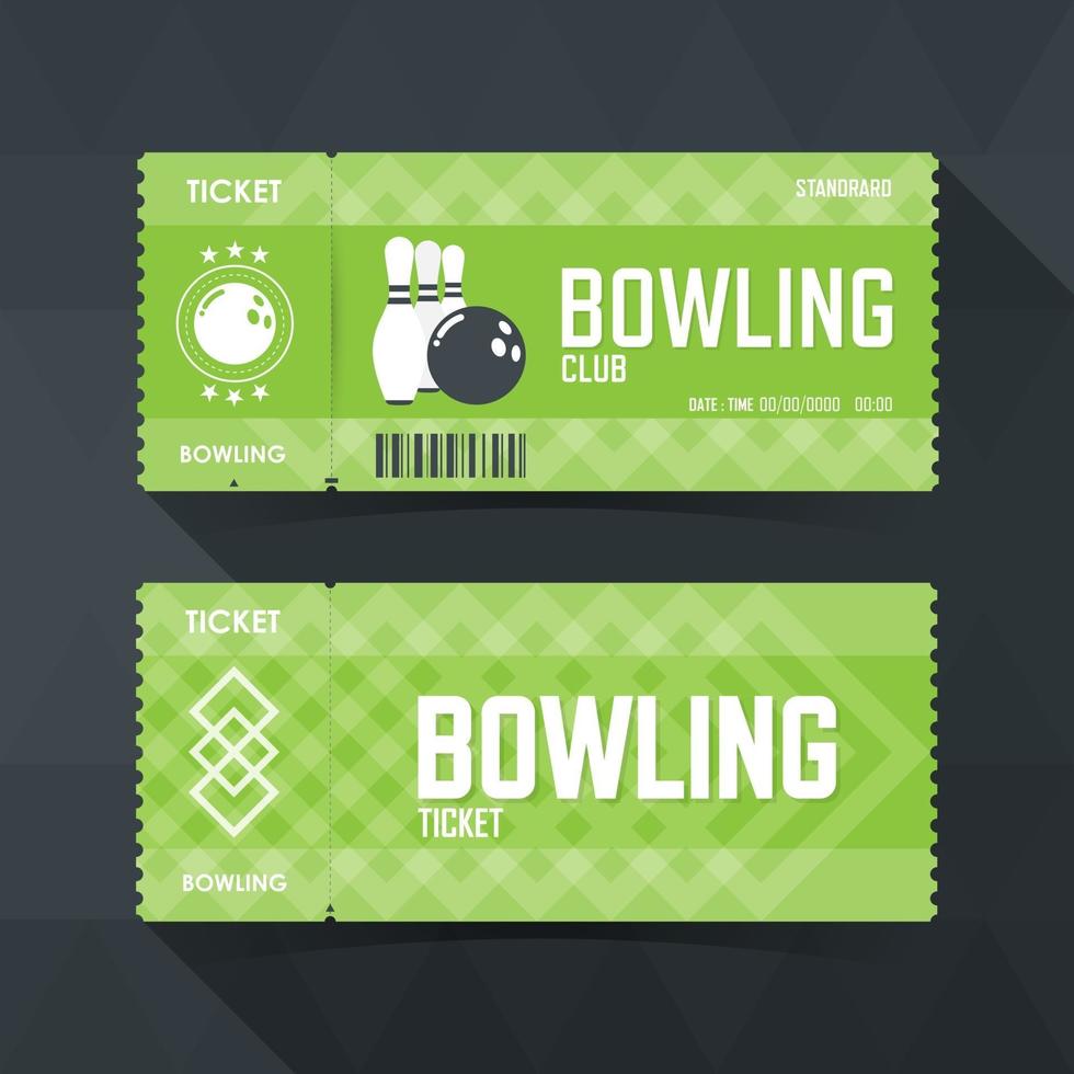 biglietto da bowling card design moderno elemento. illustrazione vettoriale