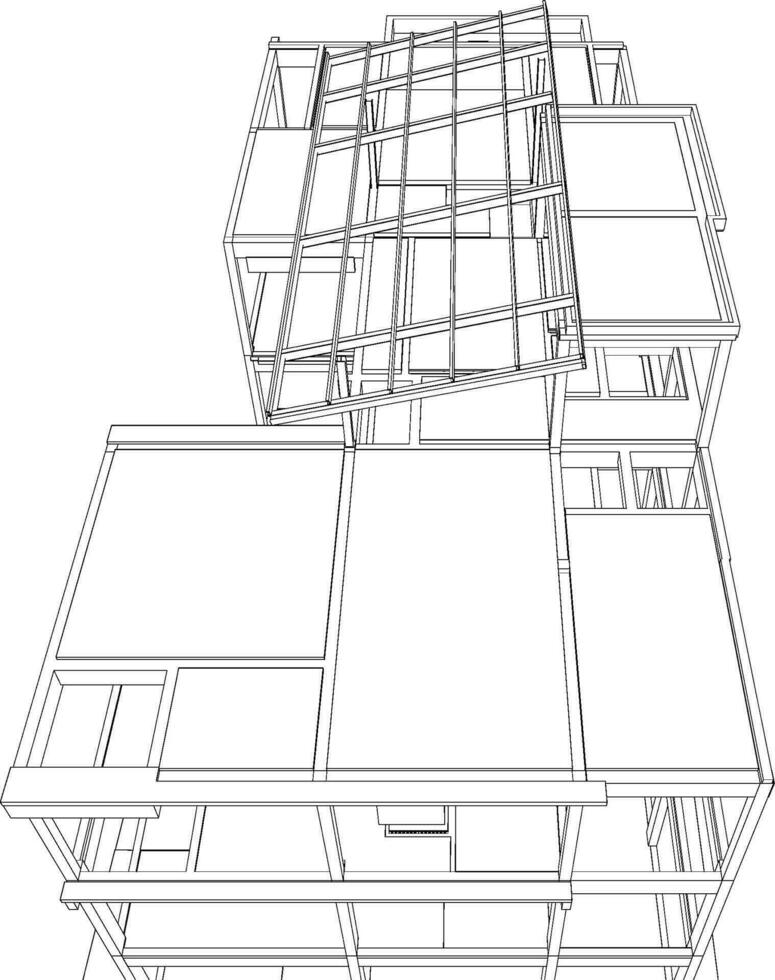 3d illustrazione di edificio struttura vettore