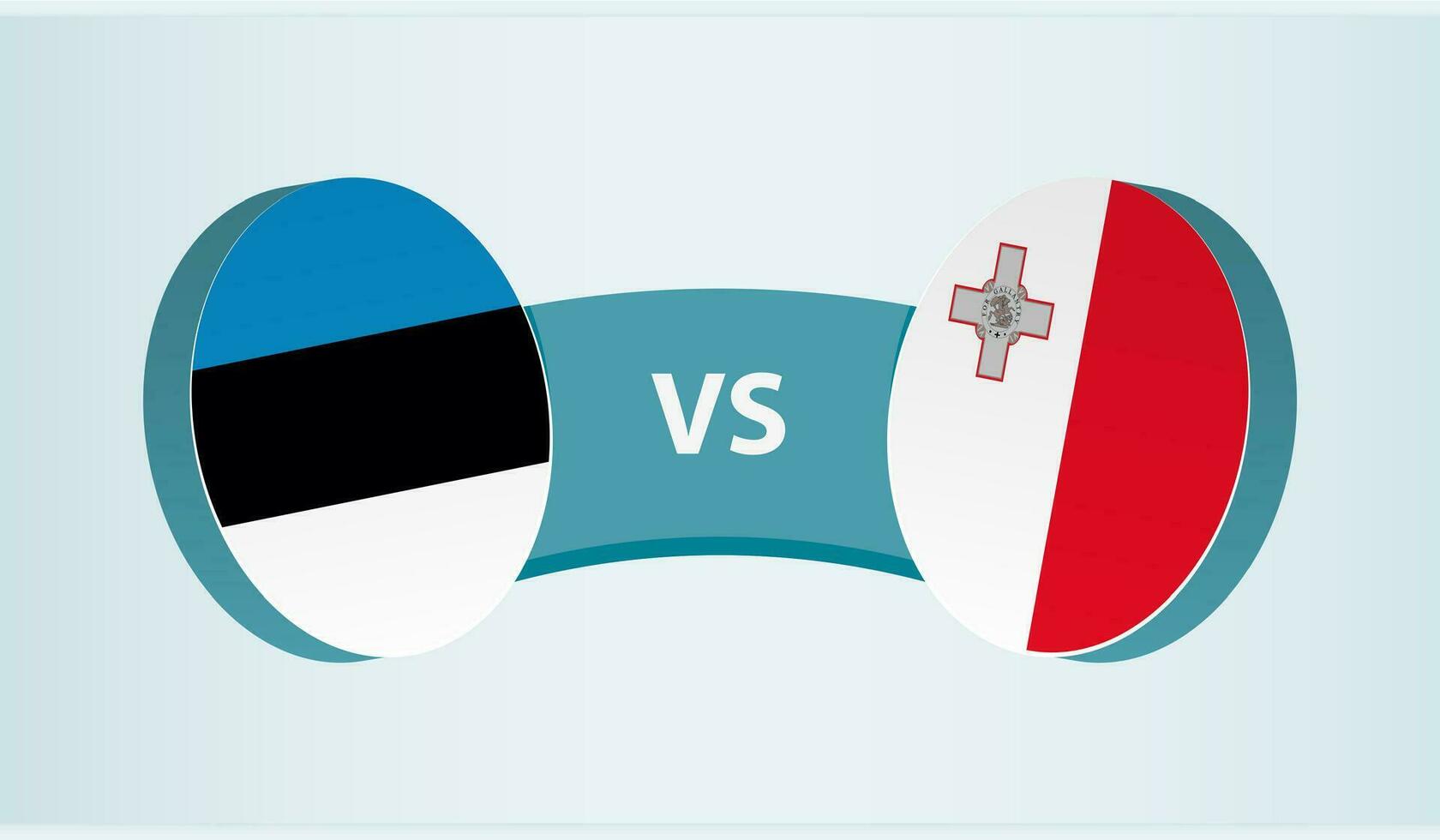 Estonia contro Malta, squadra gli sport concorrenza concetto. vettore