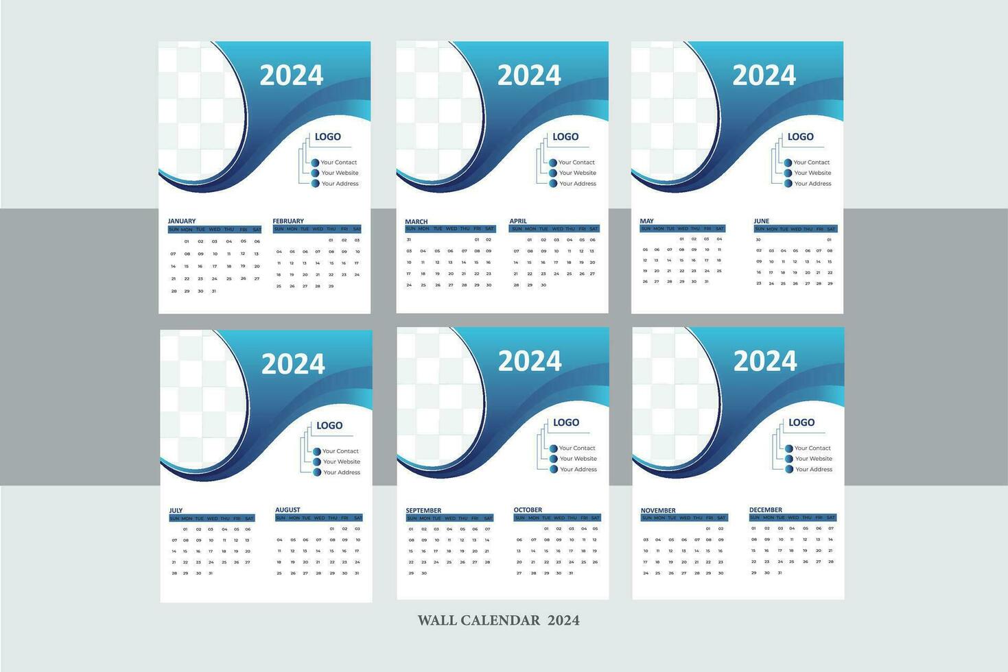 calendario design modello per 2024 vettore