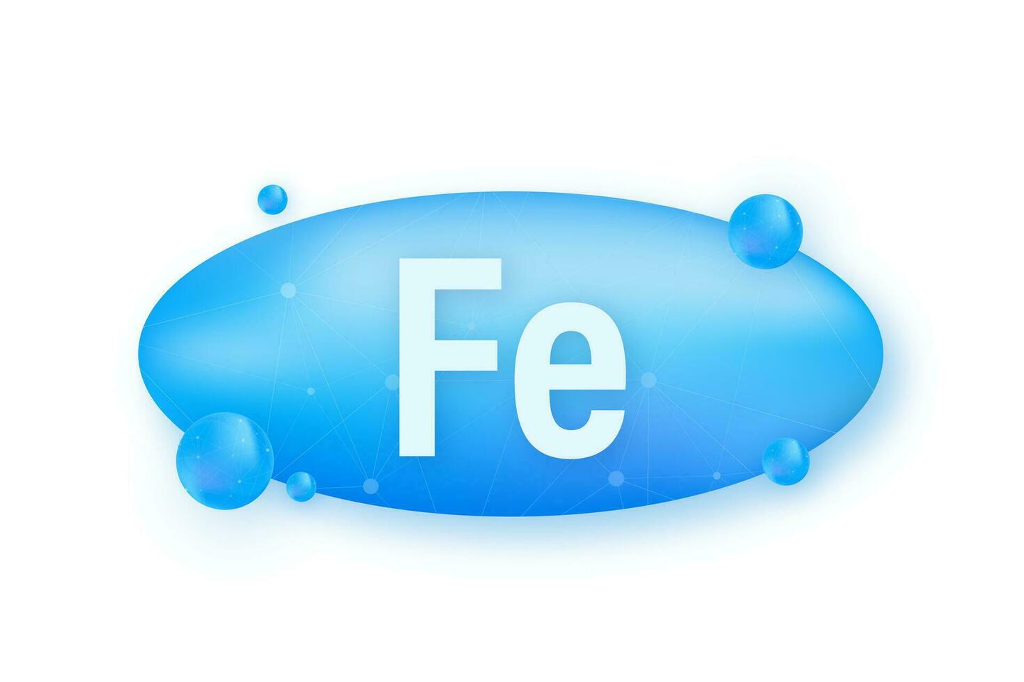 minerale fe ferum blu splendente pillola capsula icona. vettore azione illustrazione.