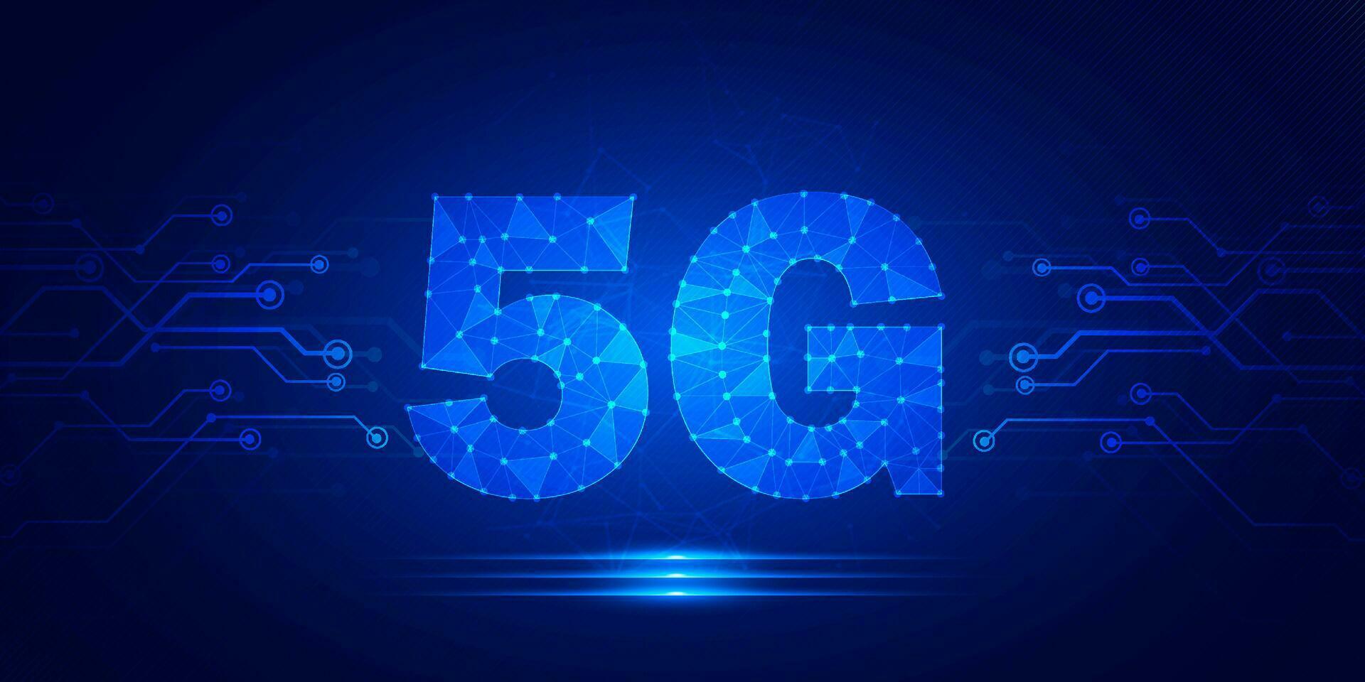 astratto digitale tecnologia futuristico 5g Wi-Fi Collegare blu sfondo, informatica scienza Tech disposizione, innovazione futuro ai grande dati, globale Internet Rete connessione, nube hi-tech illustrazione vettore