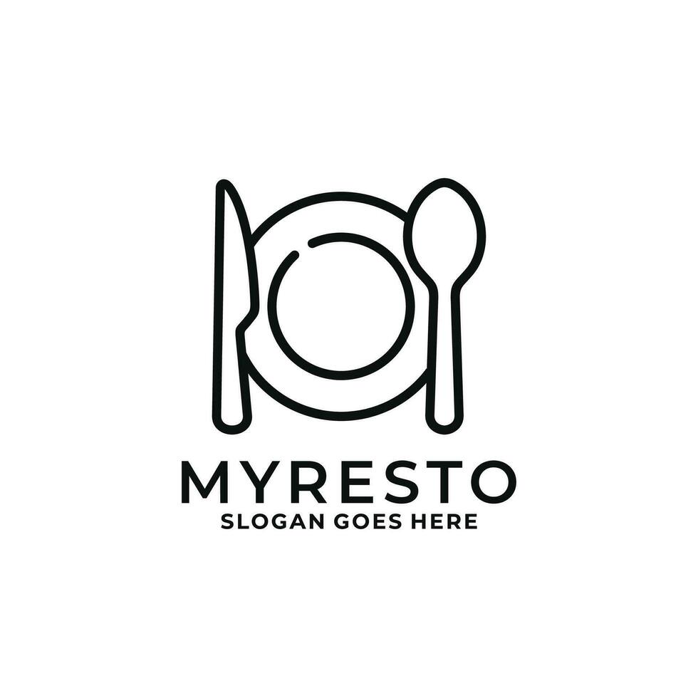 ristorante logo design vettore illustrazione
