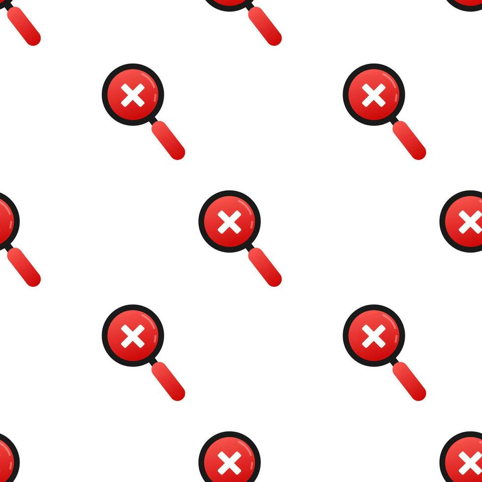 ingrandimento bicchiere e un' zecca e attraversare modello. no cartello. vettore azione illustrazione