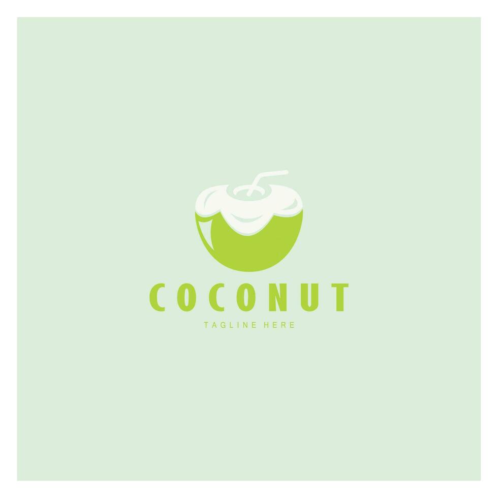 Noce di cocco logo design modello illustrazione vettore