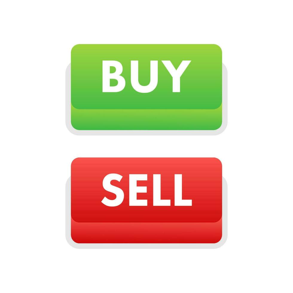 acquistare vendere pulsante, grande design per qualunque scopi. forex mercato. piatto vettore illustrazione