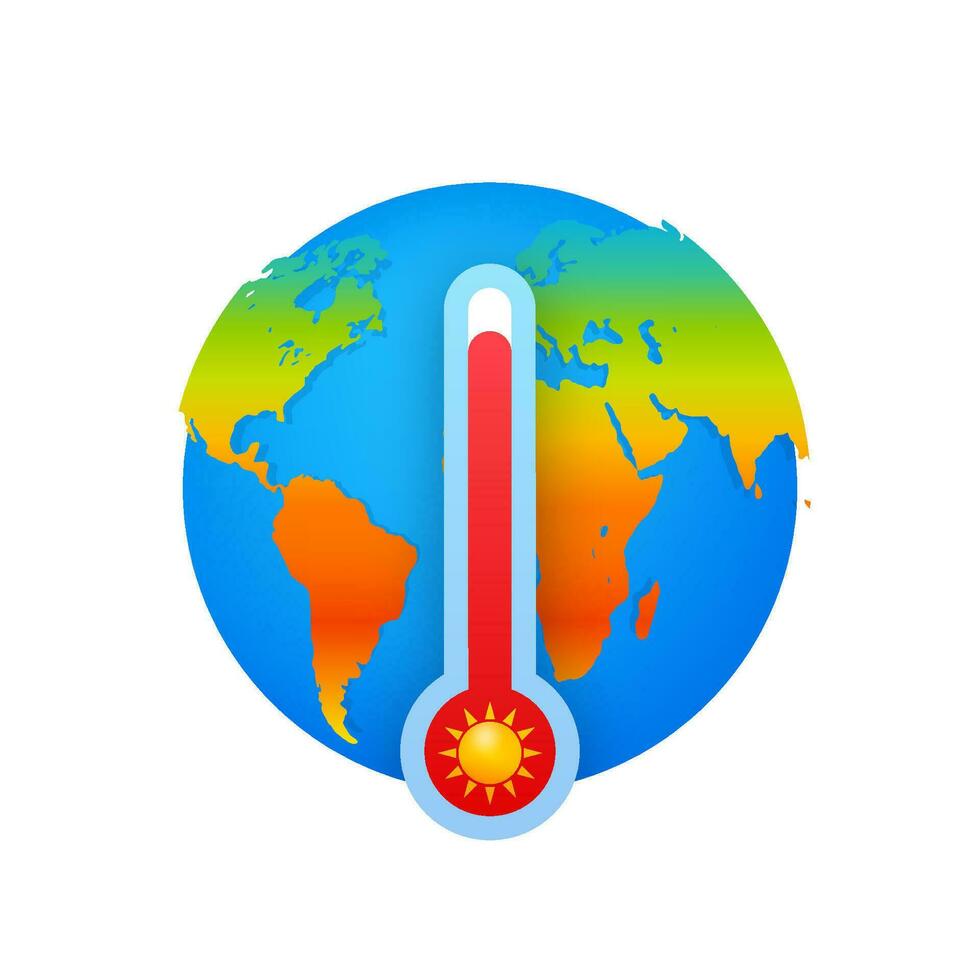 globale riscaldamento, grafico illustrazione di un' fusione terra vettore