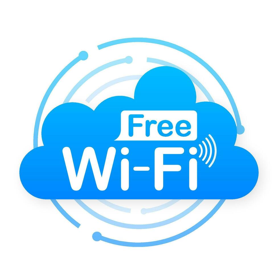 gratuito Wi-Fi zona blu icona. gratuito Wi-Fi Qui cartello concetto. vettore azione illustrazione