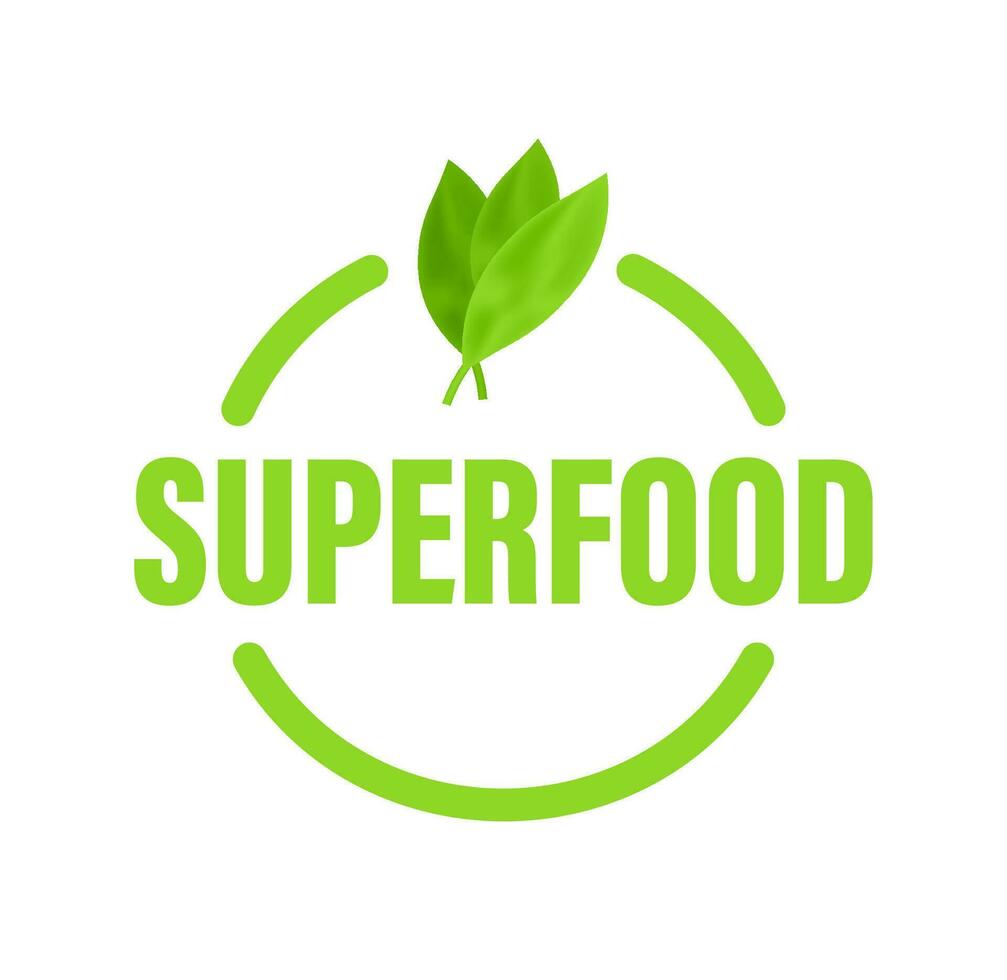 superfood cartello etichetta. salutare cibo. vettore azione illustrazione