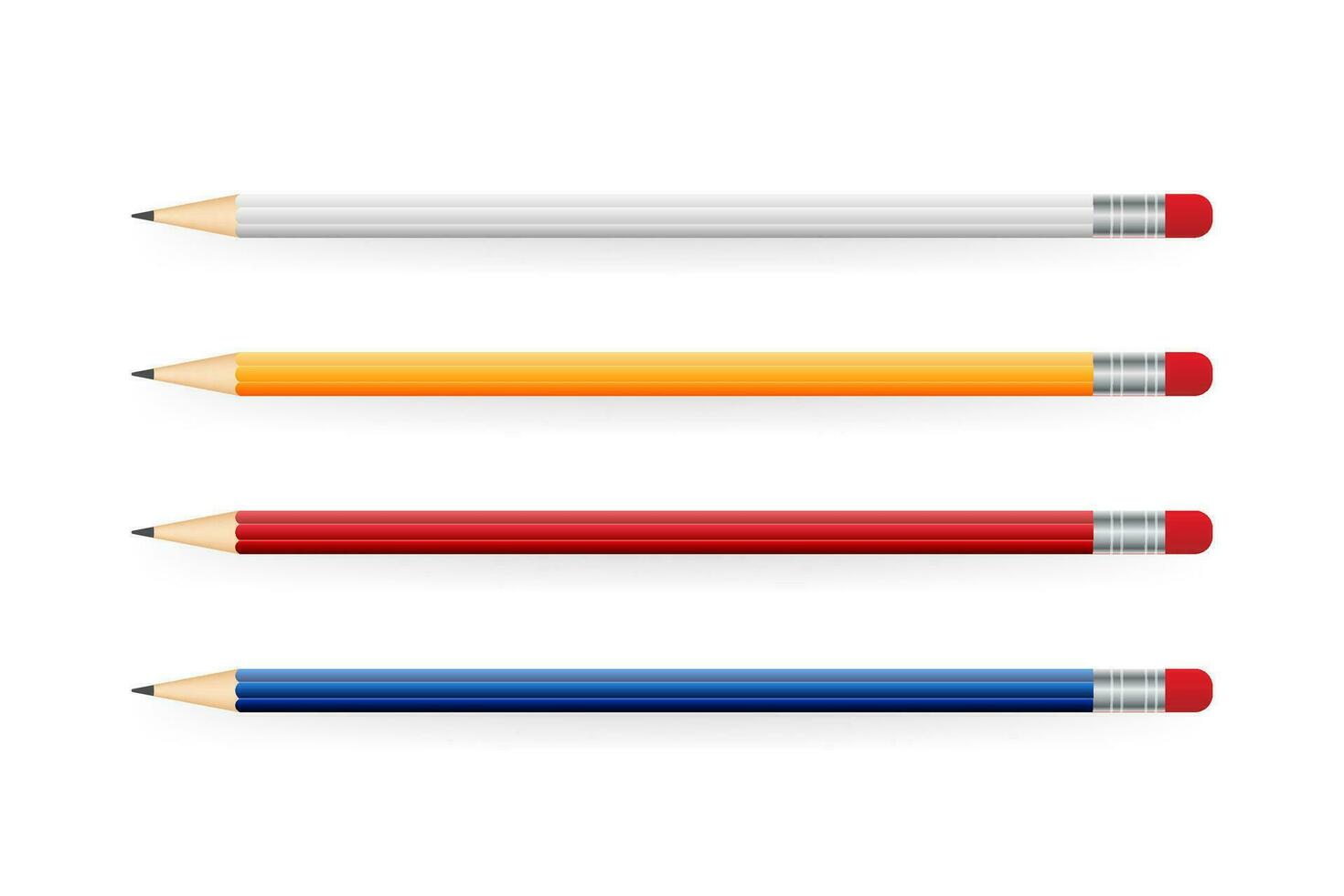 giallo realistico matita con ombra. vettore illustrazione isolato su bianca sfondo