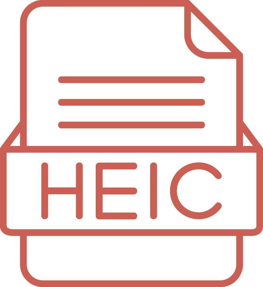 heic file formato vettore icona