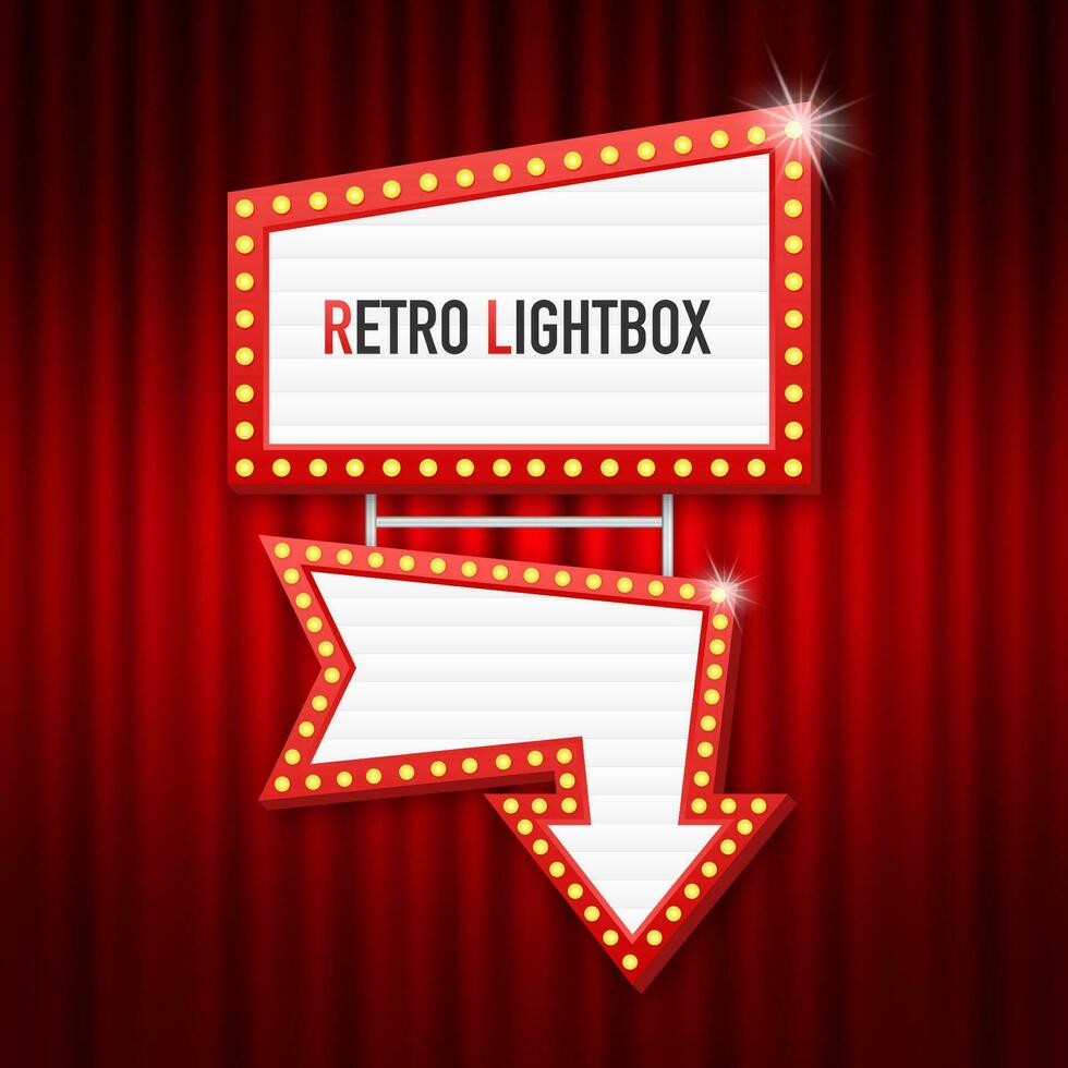 retrò lightbox tabellone Vintage ▾ telaio. lightbox con personalizzabile design. classico bandiera per il tuo progetti o pubblicità vettore
