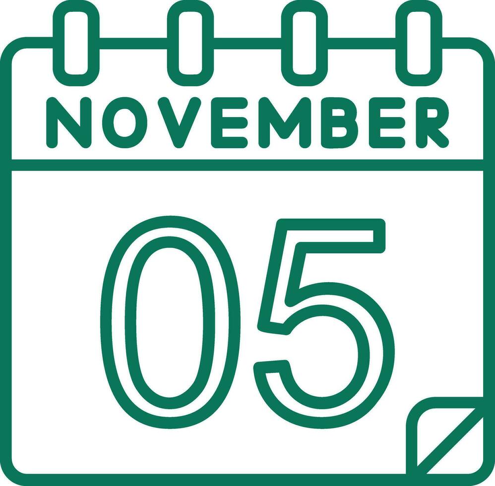 5 novembre vettore icona