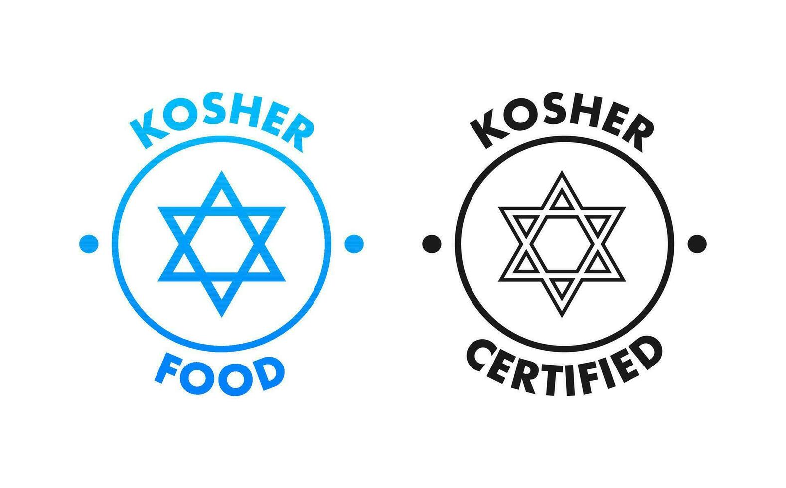 kosher cibo Prodotto cartello etichetta, etichetta. certificato kosher cartello. vettore azione illustrazione