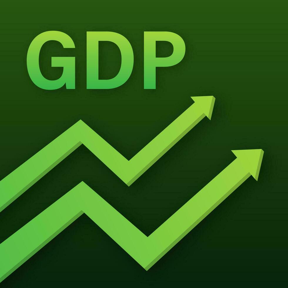 crescita PIL. schifoso domestico Prodotto. governo bilancio. incremento nel annuale finanziario bilancio. vettore azione illustrazione