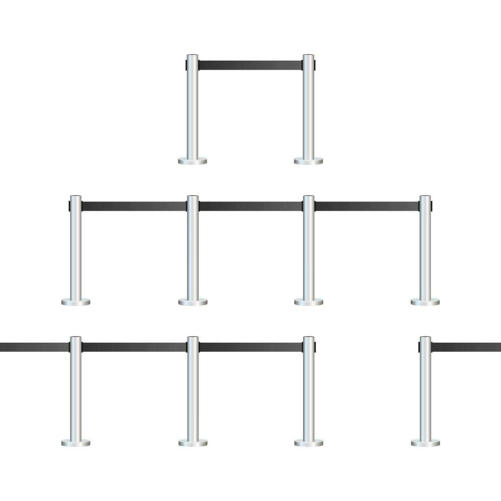 barriera recinto impostato vario tipi per club e Museo. vettore azione illustrazione