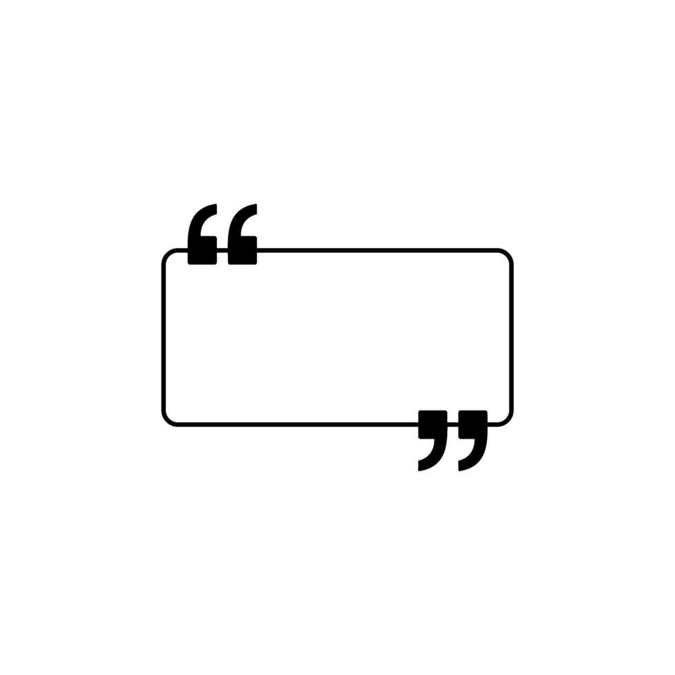 Quotazione votazione icona simbolo, può uso per spazio per Citazione, piccolo, discorso, consiglio, promemoria, poesia, o grafico design elemento. vettore illustrazione