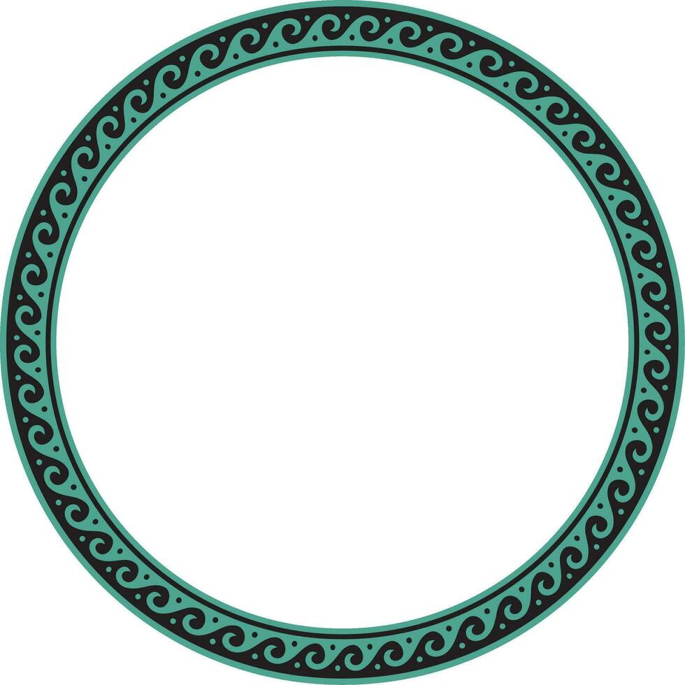 vettore il giro verde classico telaio. greco onda meandro. modelli di Grecia e antico Roma. cerchio europeo confine