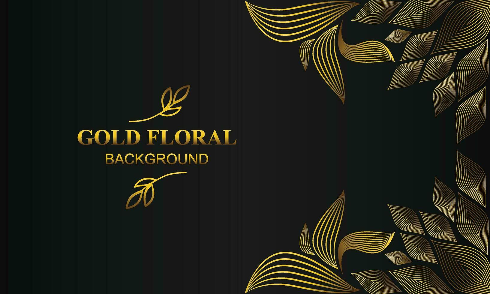 bellissimo oro floreale sfondo con floreale, fiore e foglia ornamento vettore