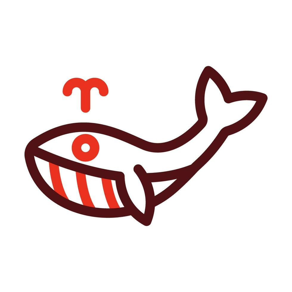 balena vettore di spessore linea Due colore icone per personale e commerciale uso.