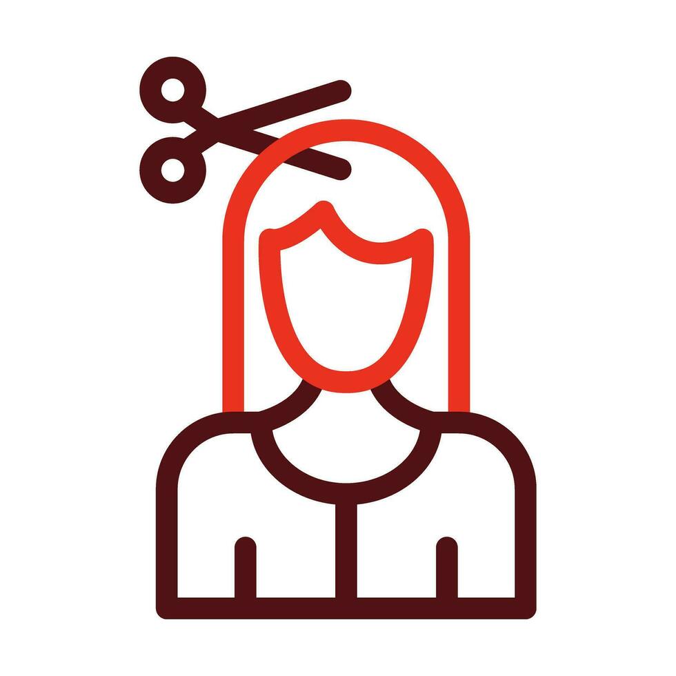 capelli tagliare vettore di spessore linea Due colore icone per personale e commerciale uso.