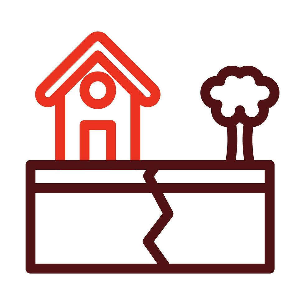 terremoto vettore di spessore linea Due colore icone per personale e commerciale uso.