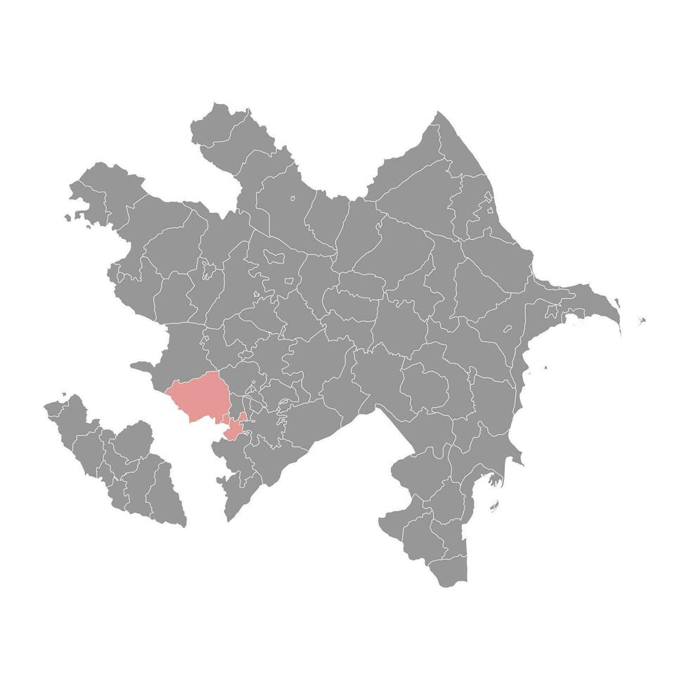 lachin quartiere carta geografica, amministrativo divisione di azerbaigian. vettore