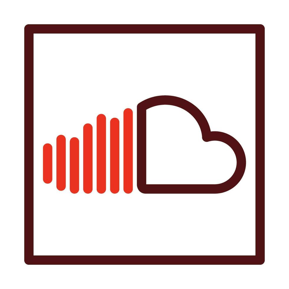 soundcloud vettore di spessore linea Due colore icone per personale e commerciale uso.