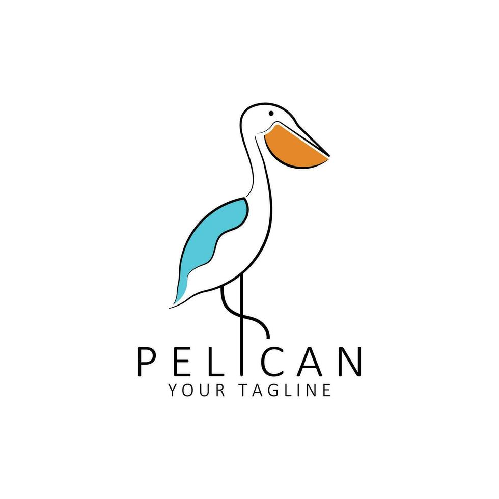 pellicano uccello logo vettore icona illustrazione design