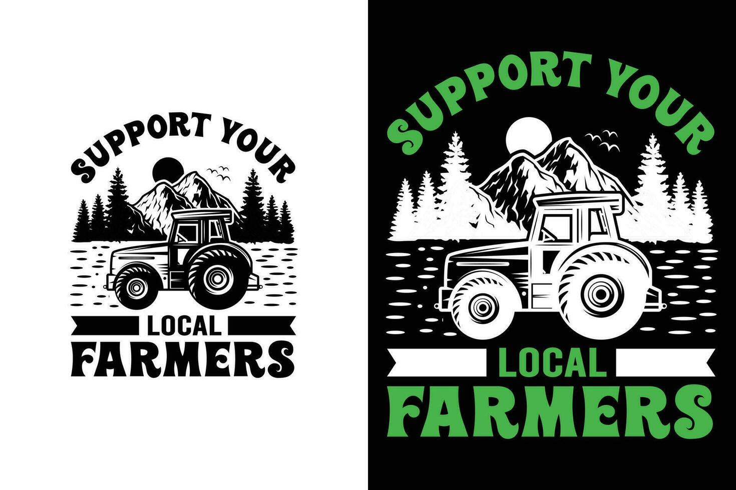 supporto il tuo Locale agricoltori divertente agricoltura prato falciatore agricoltura maglietta vettore